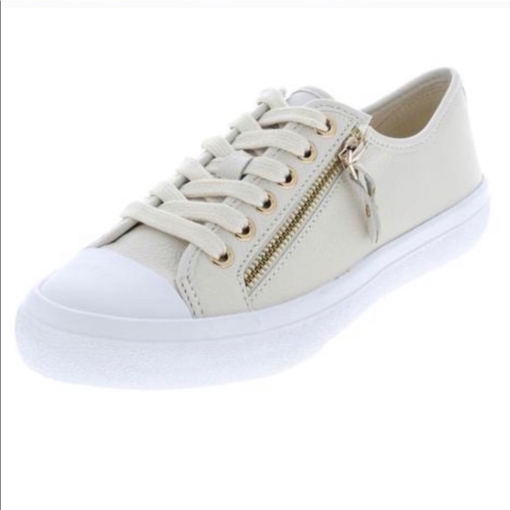 Coach Leather Sneakers with Gold Detail